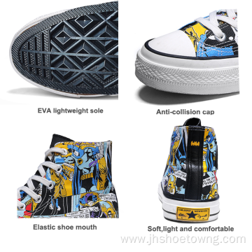 Men Casual Shoes Hand Painted Batman Fashion Sneakers